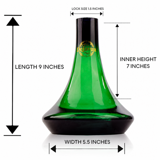Delta Glass Hookah Replacement Base - Green (Lock)