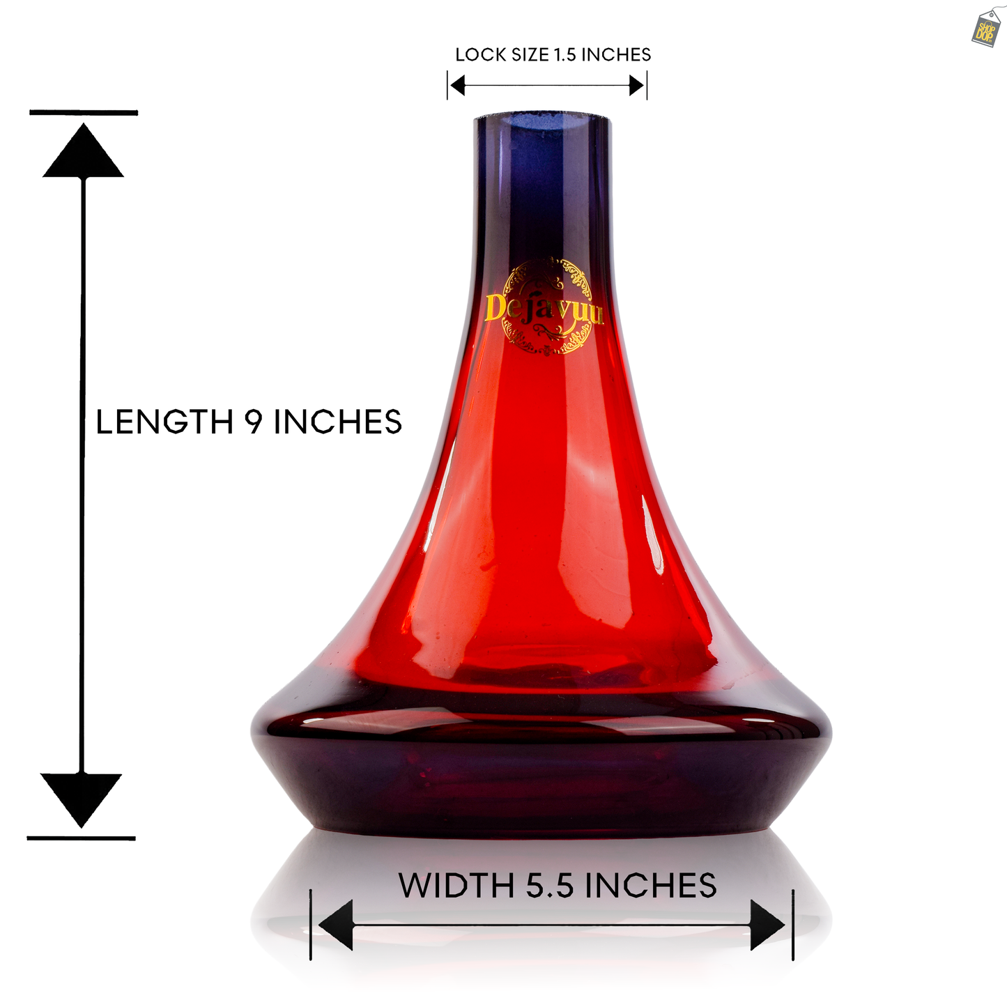 Delta Glass Hookah Replacement Base - Red (Lock)