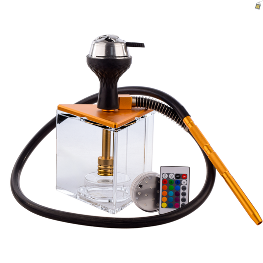 Acrylic Prism Hoob Hookah - Gold