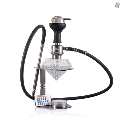 Diamond X Hookah with LED Light & Remote - Black