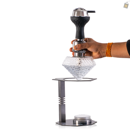 Diamond X Hookah with LED Light & Remote - Black