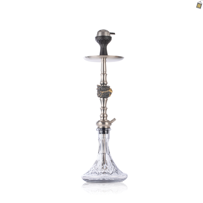 MKL Dragon Hookah with Wooden Case - Silver