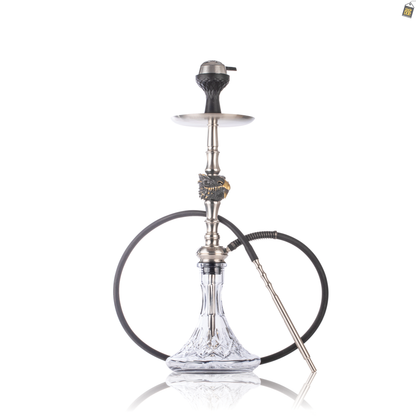 MKL Dragon Hookah with Wooden Case - Silver