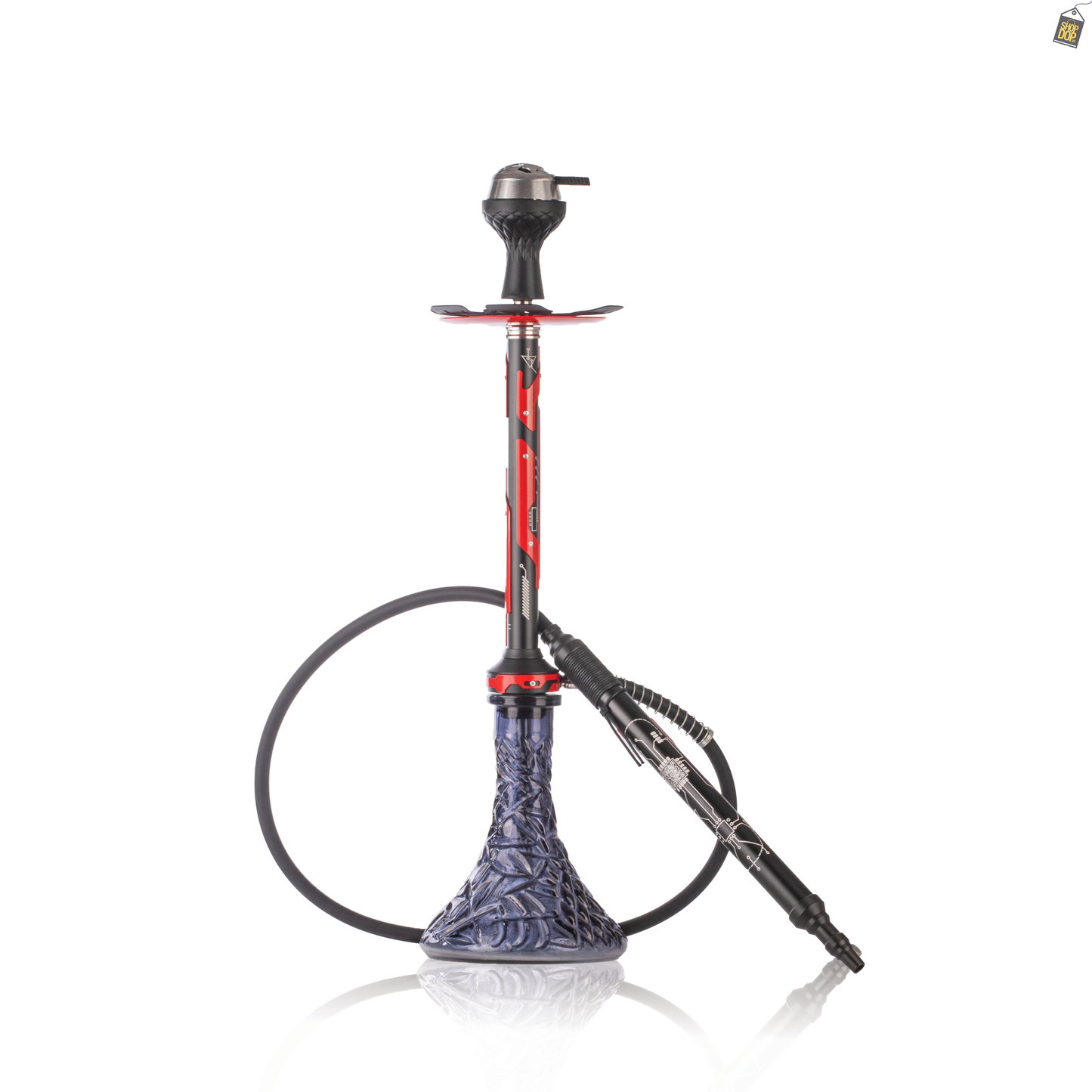 El Bomber Jack Hookah - Red Stem / Black Base