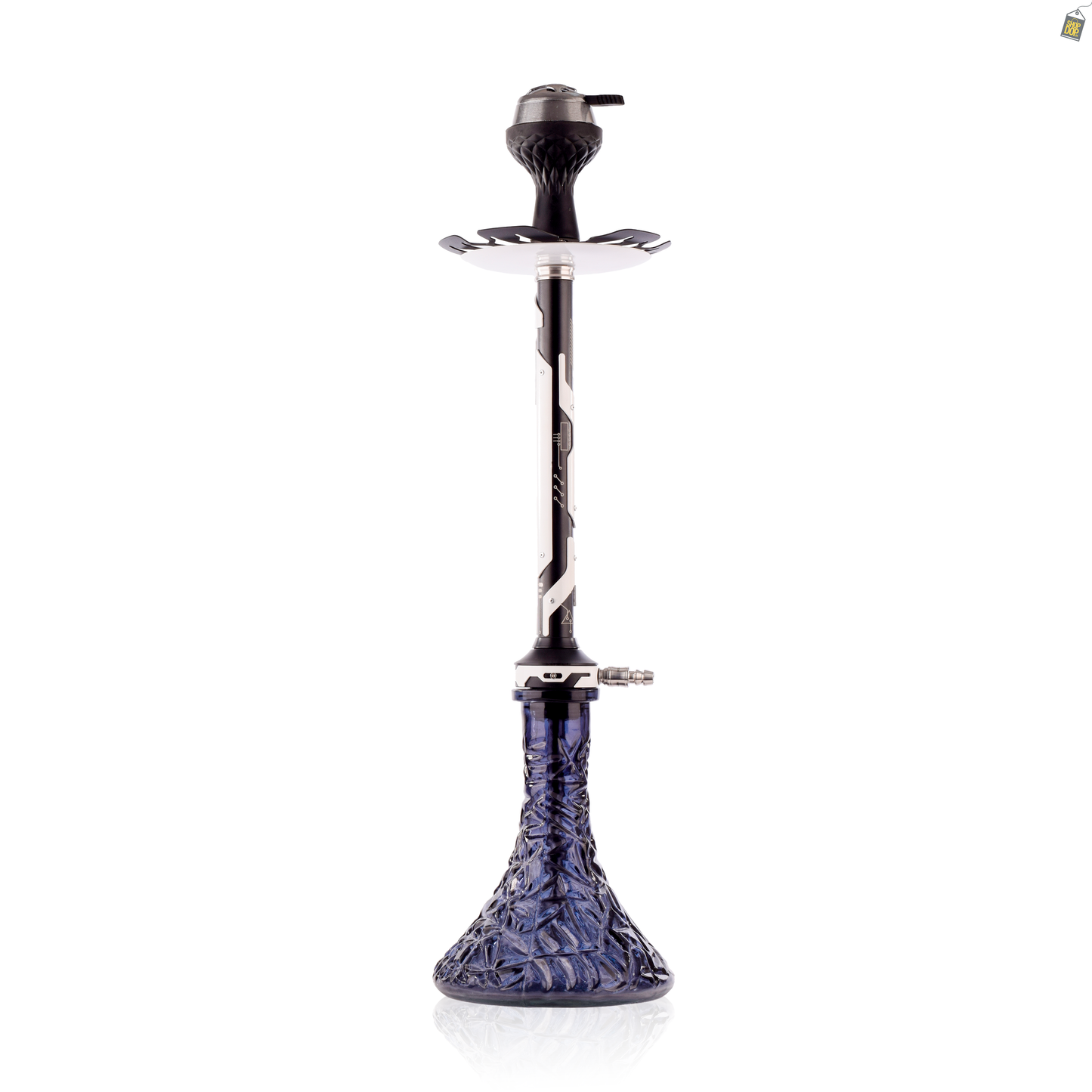 El Bomber Jack Hookah - White Stem / Black Base