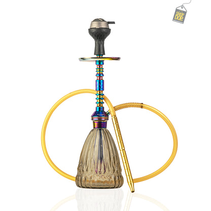 Persian Prism Hookah with Bag - Rainbow Stem / Grey Base