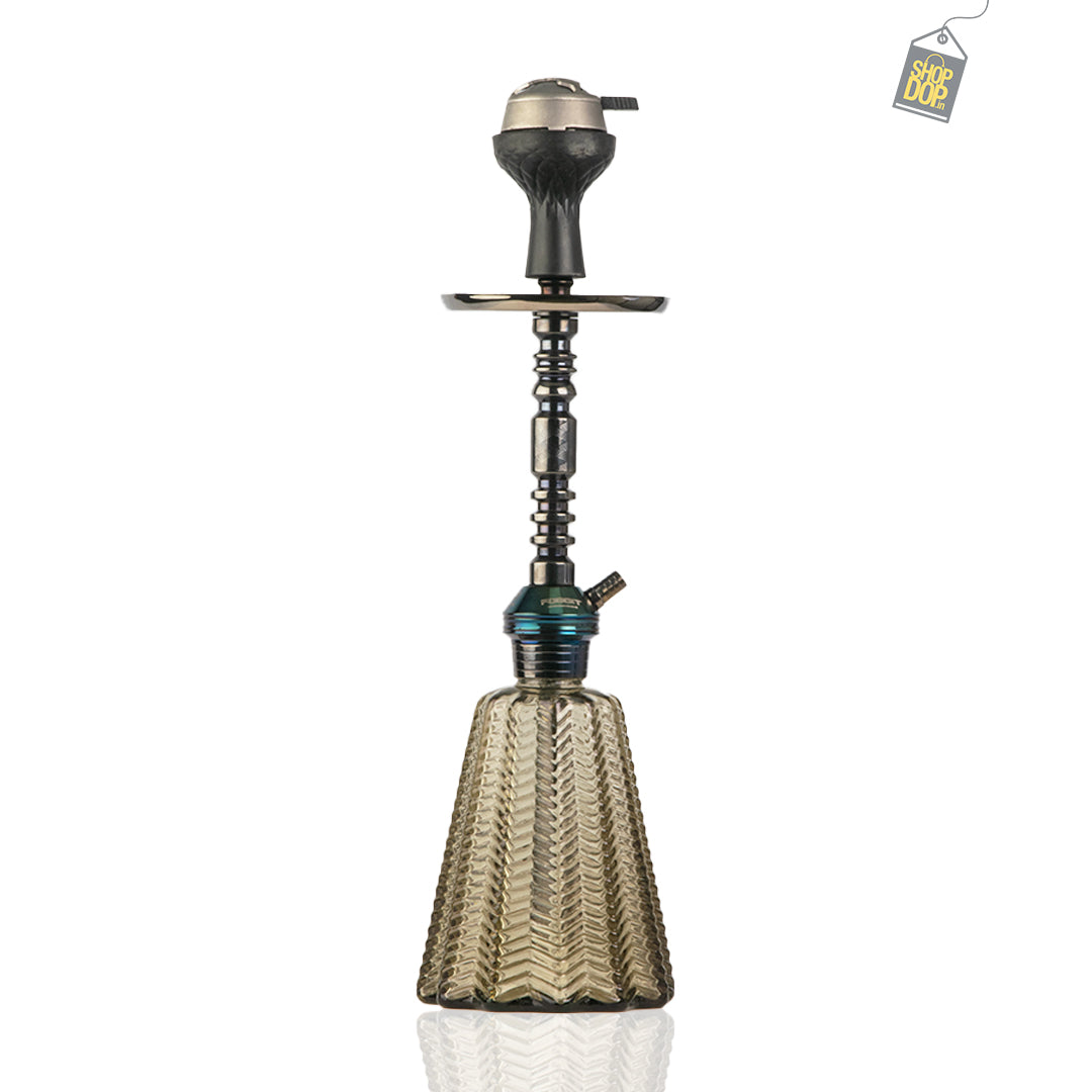 Persian Jewel Hookah with Bag - Black Stem / Grey Base