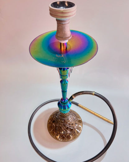 COCOYAYA Falcon Hookah - Rainbow Stem / Grey Base