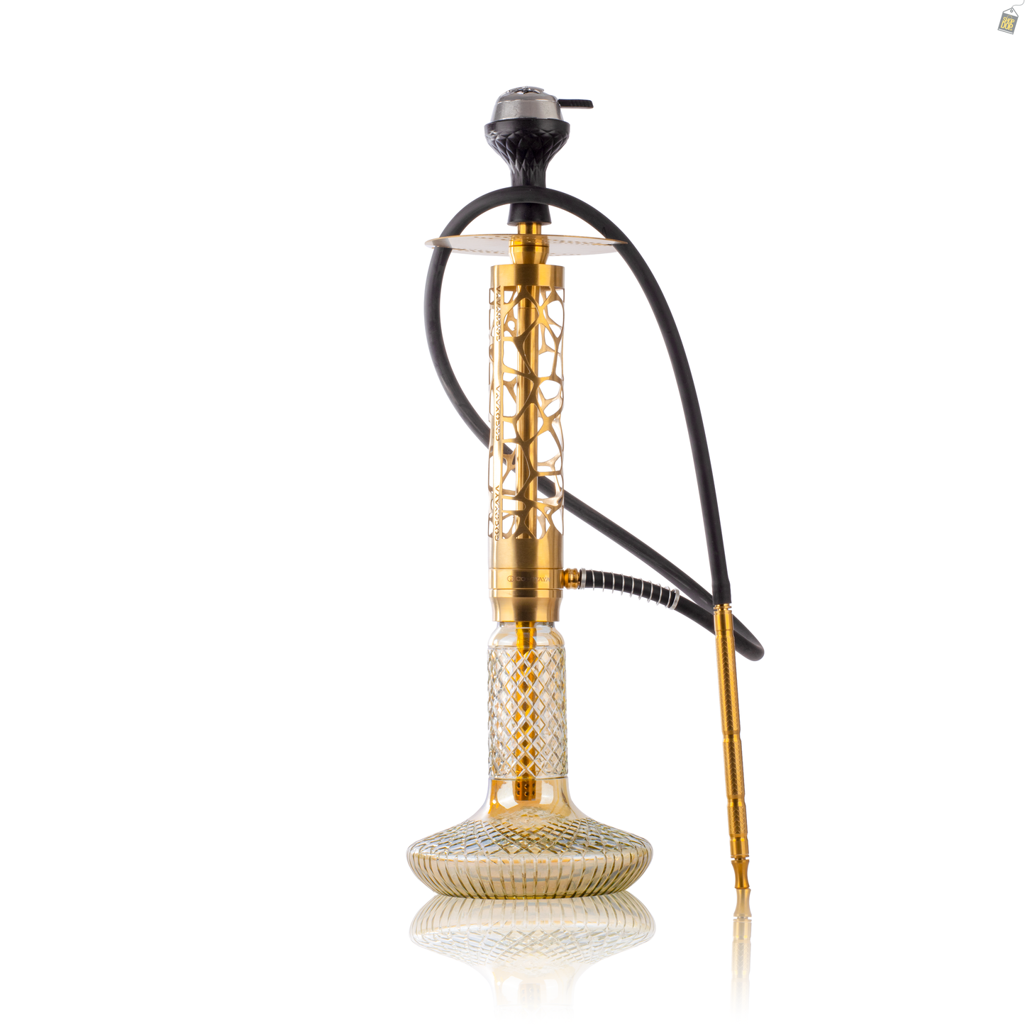 COCOYAYA Imperio Hookah (Ferro Series) with Bag - Gold Stem / CGB Gold Base