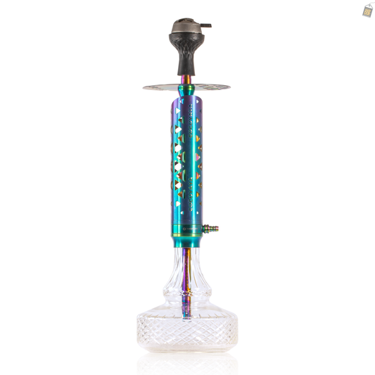COCOYAYA Crucio Hookah (Ferro Series) - Rainbow Stem / Transparent Base