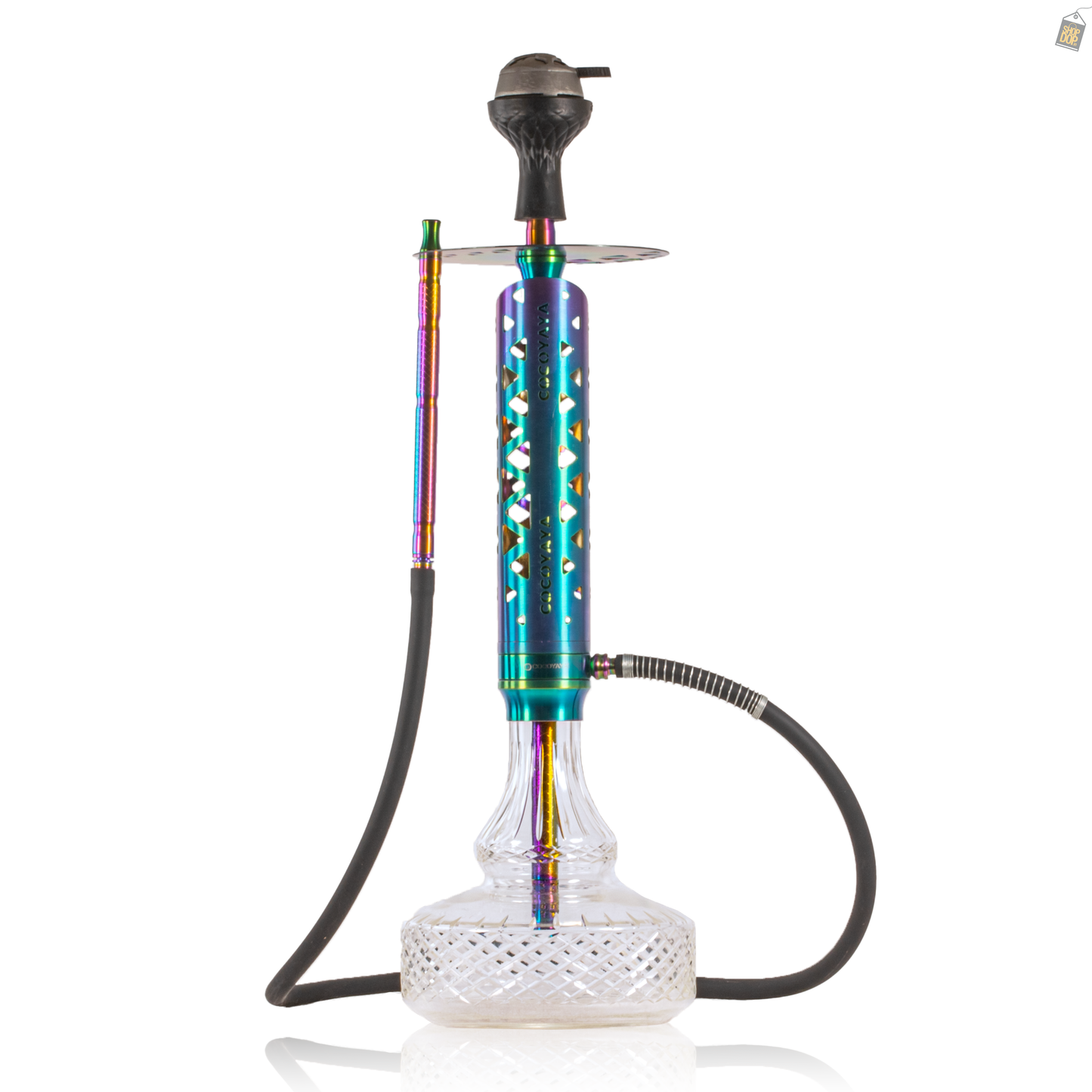 COCOYAYA Crucio Hookah (Ferro Series) - Rainbow Stem / Transparent Base