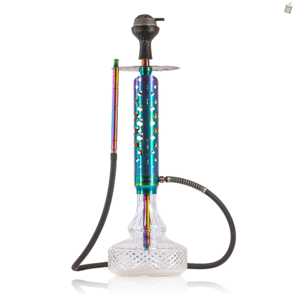 COCOYAYA Crucio Hookah (Ferro Series) - Rainbow Stem / Transparent Base