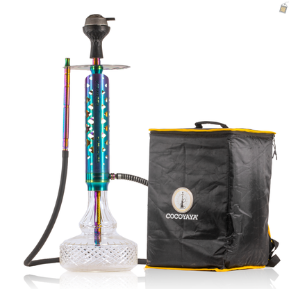 COCOYAYA Crucio Hookah (Ferro Series) - Rainbow Stem / Transparent Base