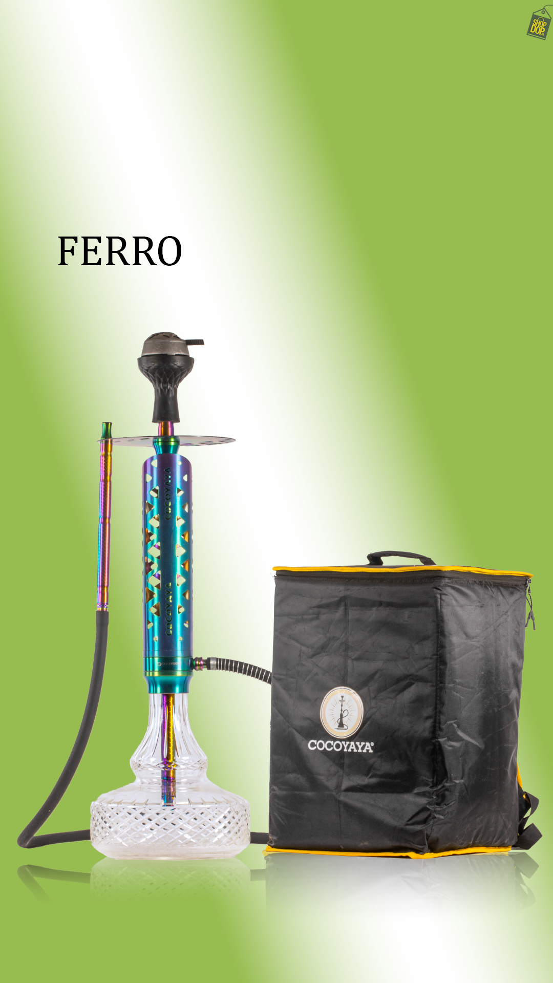 COCOYAYA Crucio Hookah (Ferro Series) - Rainbow Stem / Transparent Base