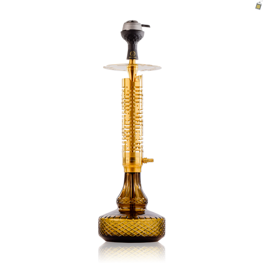 COCOYAYA Vivanta Zipper Hookah (Ferro Series) - Golden Stem / Brown Base with bag