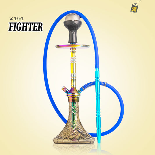 Fighter Hookah L2 - Rainbow Stem / Grey Base