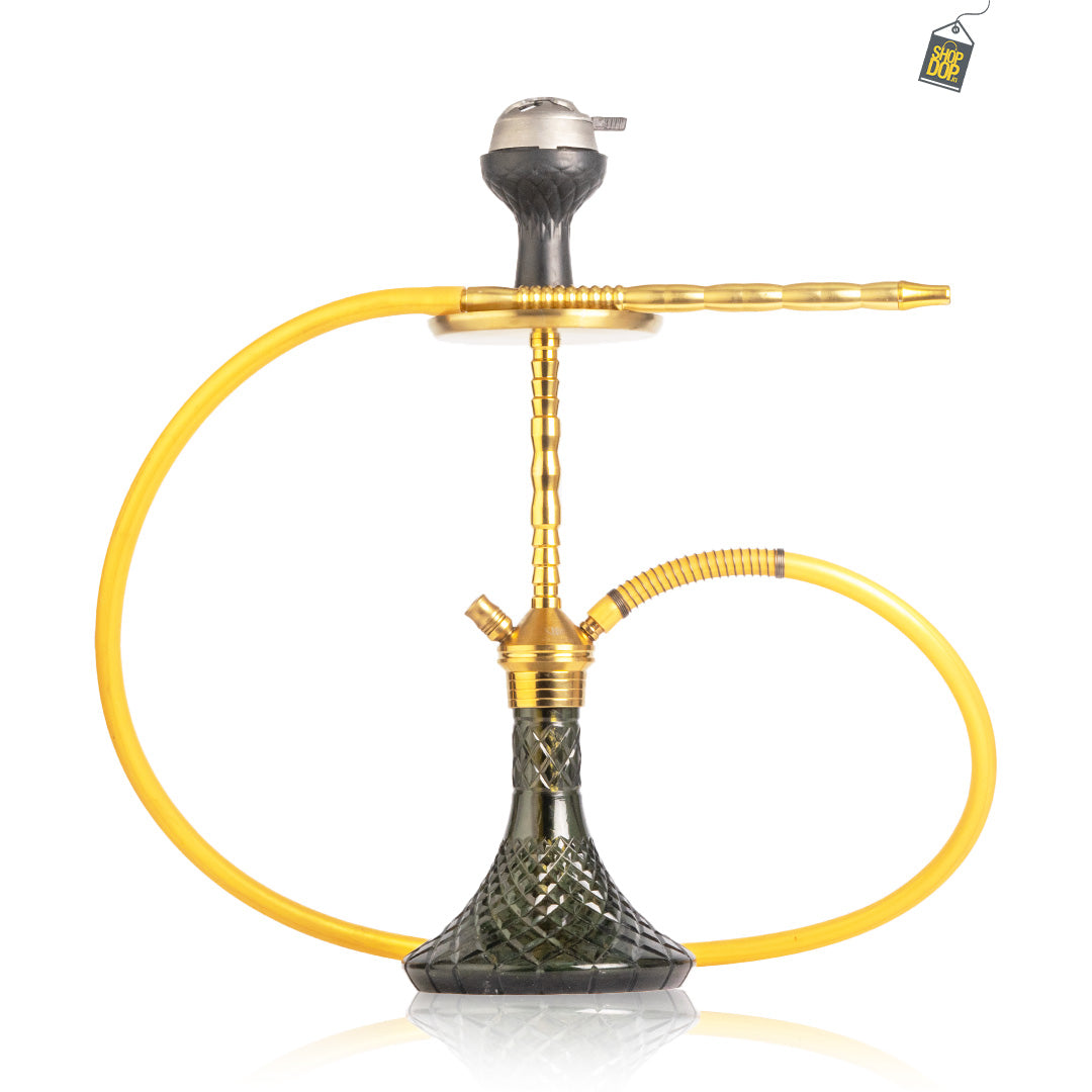 Fighter Ladder Hookah - Gold Stem / Black Base