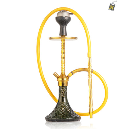 Fighter Ladder Hookah - Gold Stem / Black Base