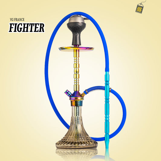 Fighter Hookah R4 - Rainbow Stem / Grey Base