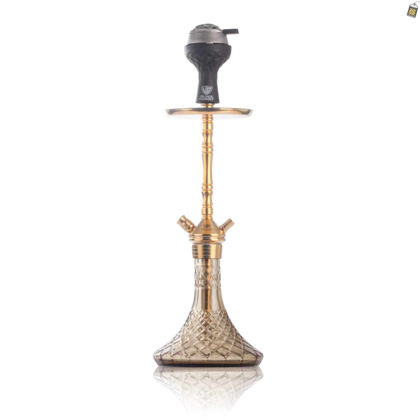 Fighter Hookah L3 - Gold Stem / Grey Base