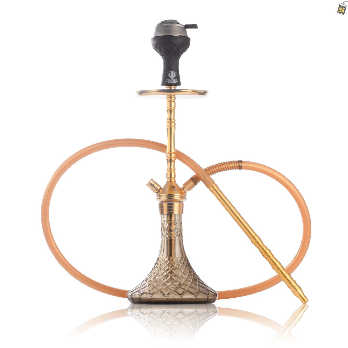 Fighter Hookah L3 - Gold Stem / Grey Base