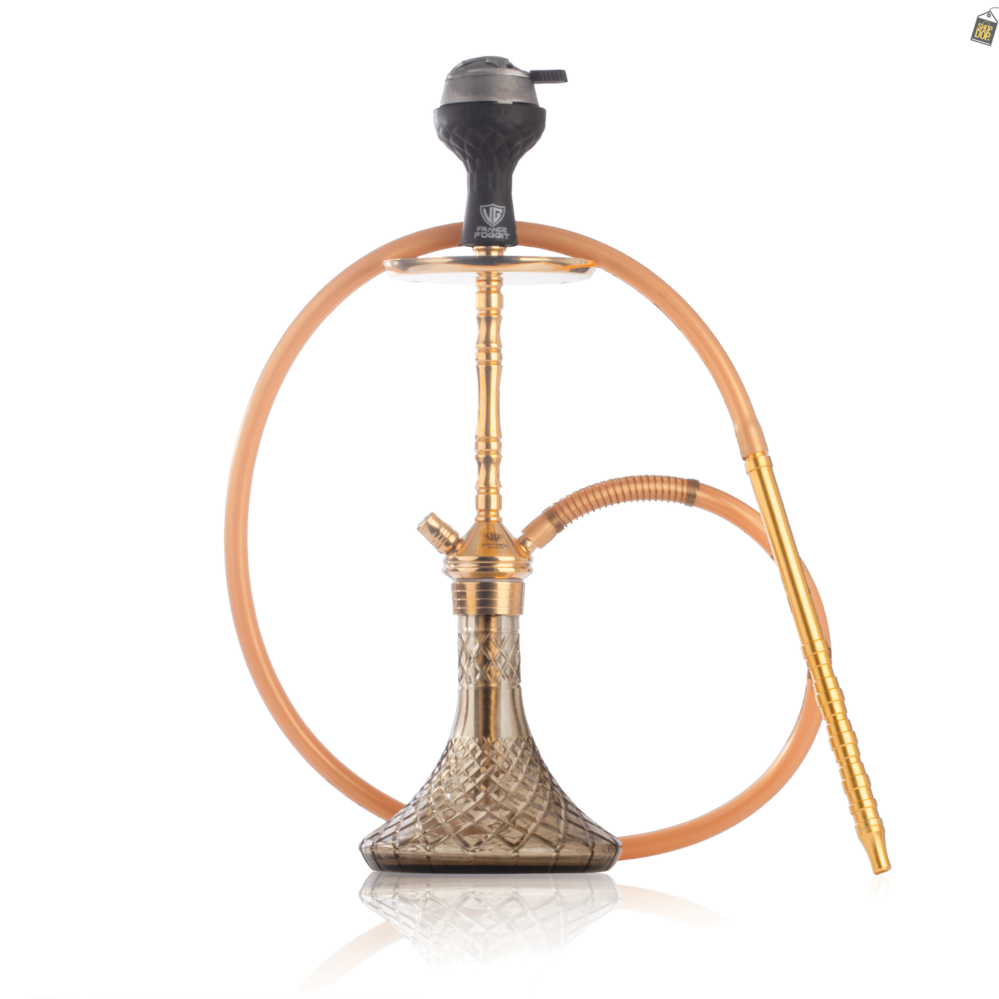 Fighter Hookah L3 - Gold Stem / Grey Base