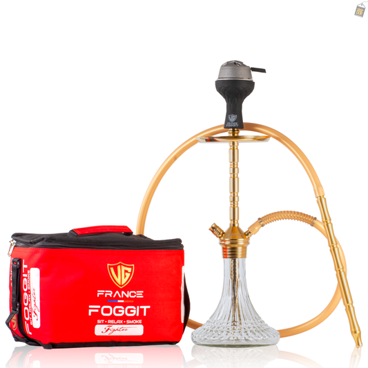 Fighter Hookah R2 2.0 - Gold Stem / Transparent Line Base