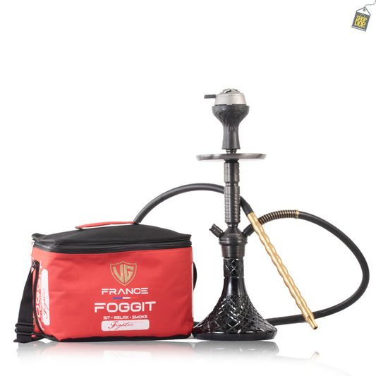 VG Joe Heygan Hookah with Bag - Grey Stem / Black Base