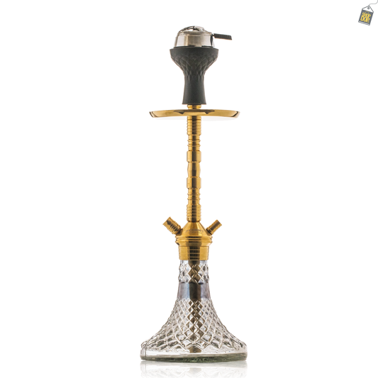 Fighter Hookah R4 - Gold Stem / Transparent CGB Base