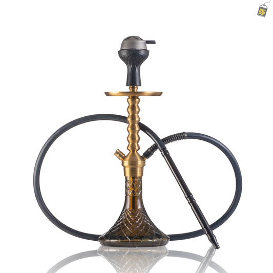 VG Joe Ladder Hookah with Bag - Gold Stem / Grey Base