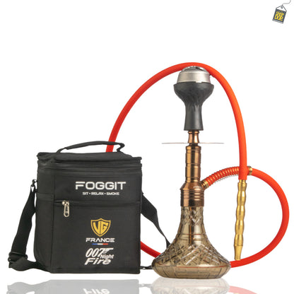 Noddy 007 Night Fire Hookah with Bag - Bronze Stem / Grey Base