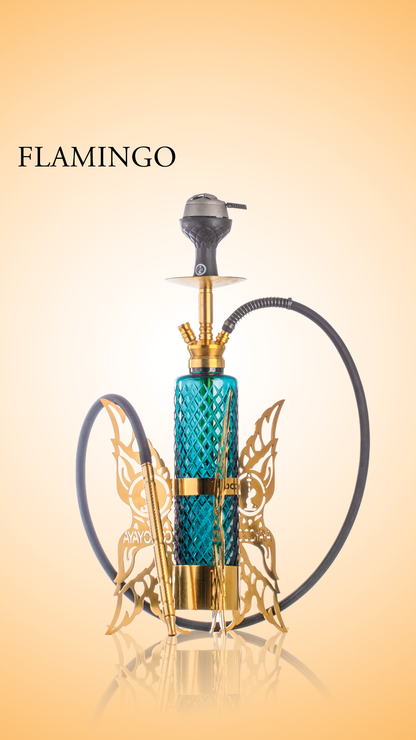 COCOYAYA Flamingo Hookah - Golden / Green Base