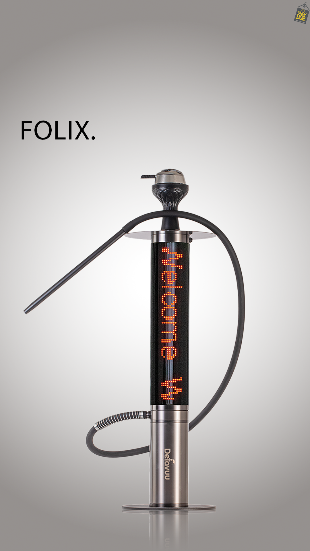 Folix Hookah with Moving Screen - Black