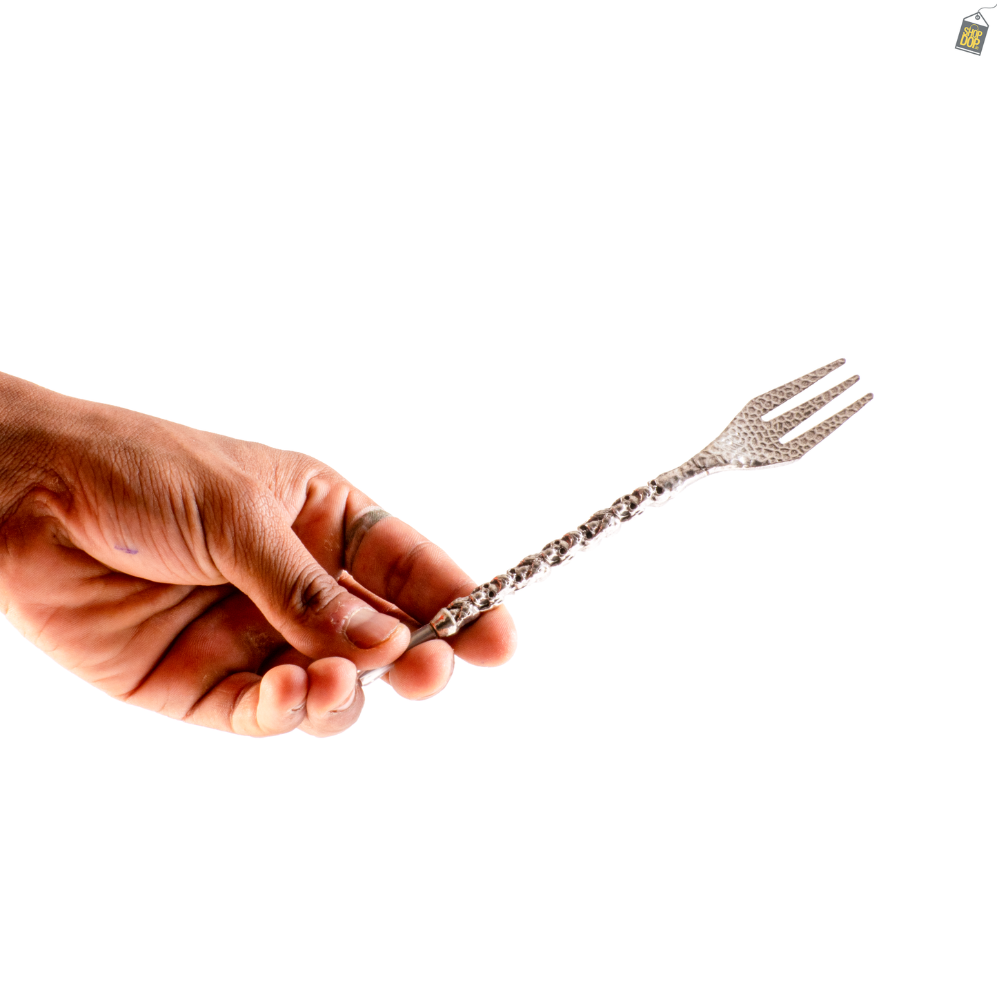 Royal Fang Hookah Fork with Cover - Silver