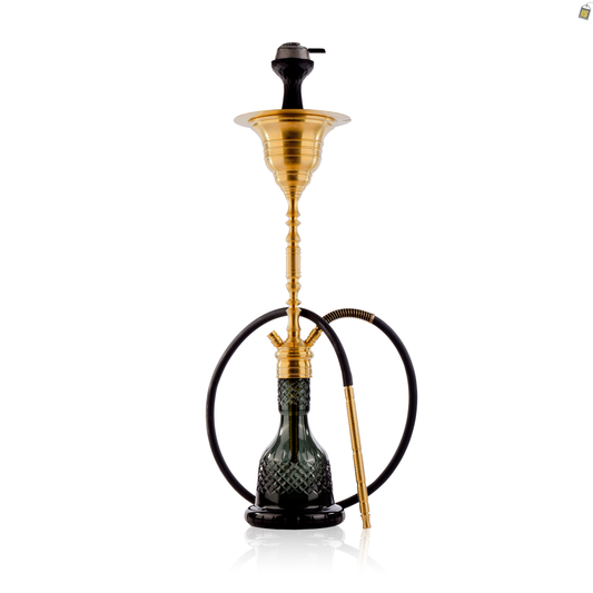 COCOYAYA Gamaliya Hani Hookah - Golden Stem / Emerald Green Base