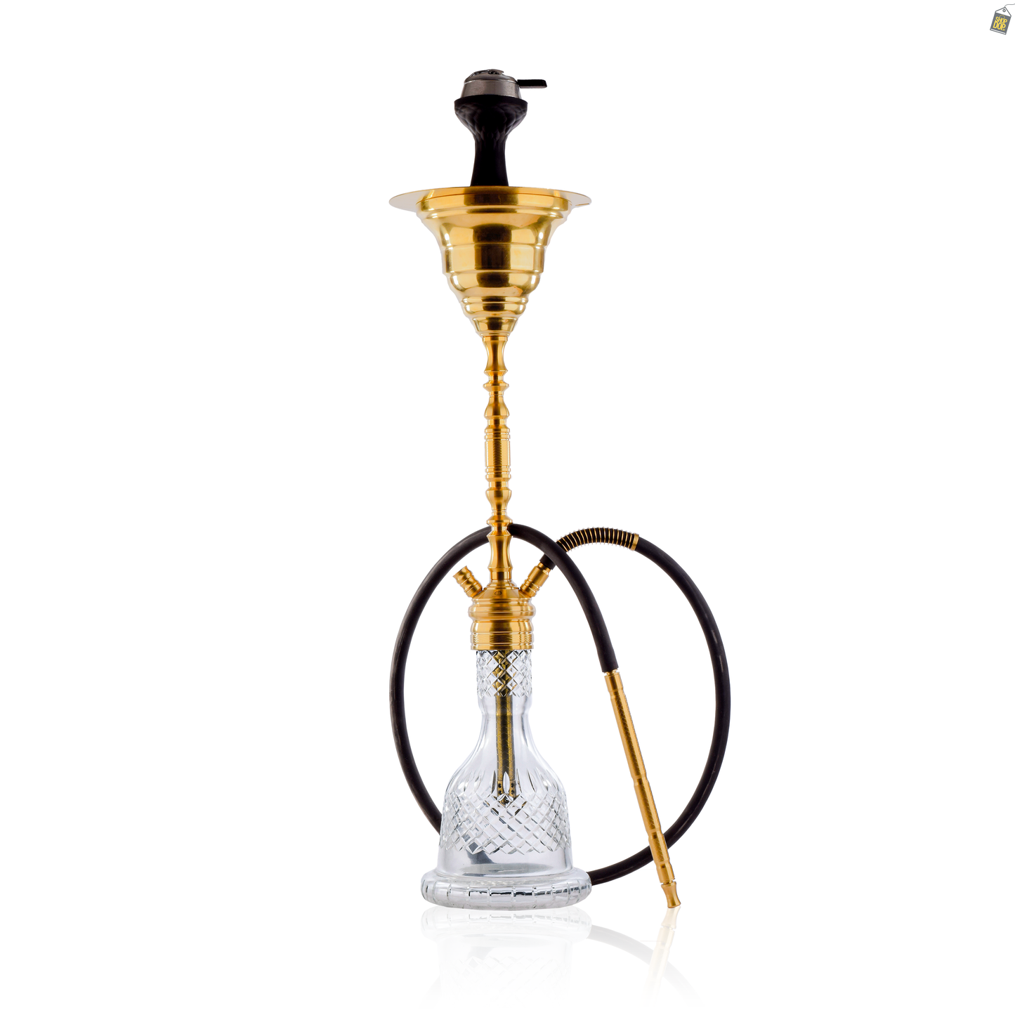 COCOYAYA Gamaliya Hani Hookah - Golden Stem / Transparent Base