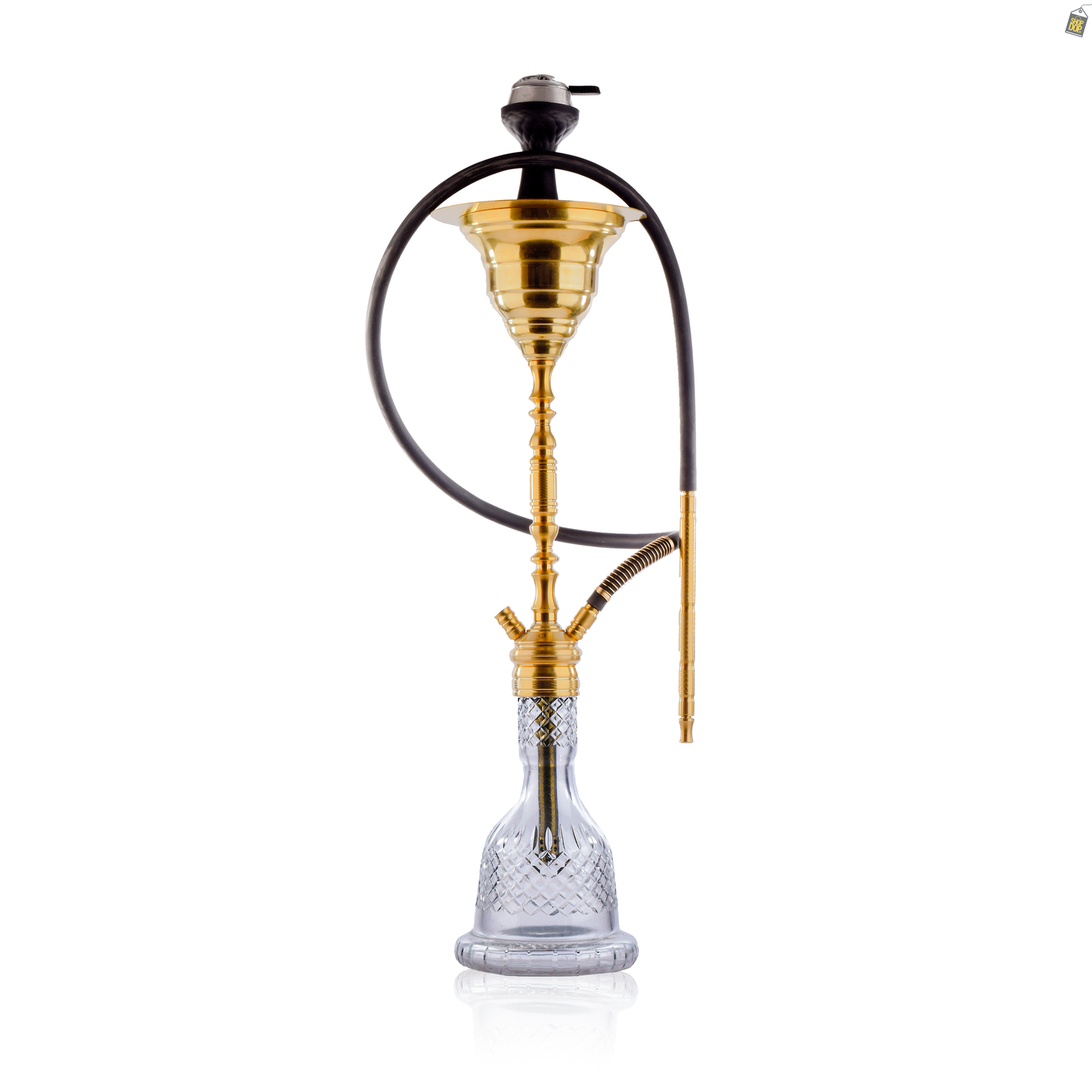 COCOYAYA Gamaliya Hani Hookah - Golden Stem / Transparent Base
