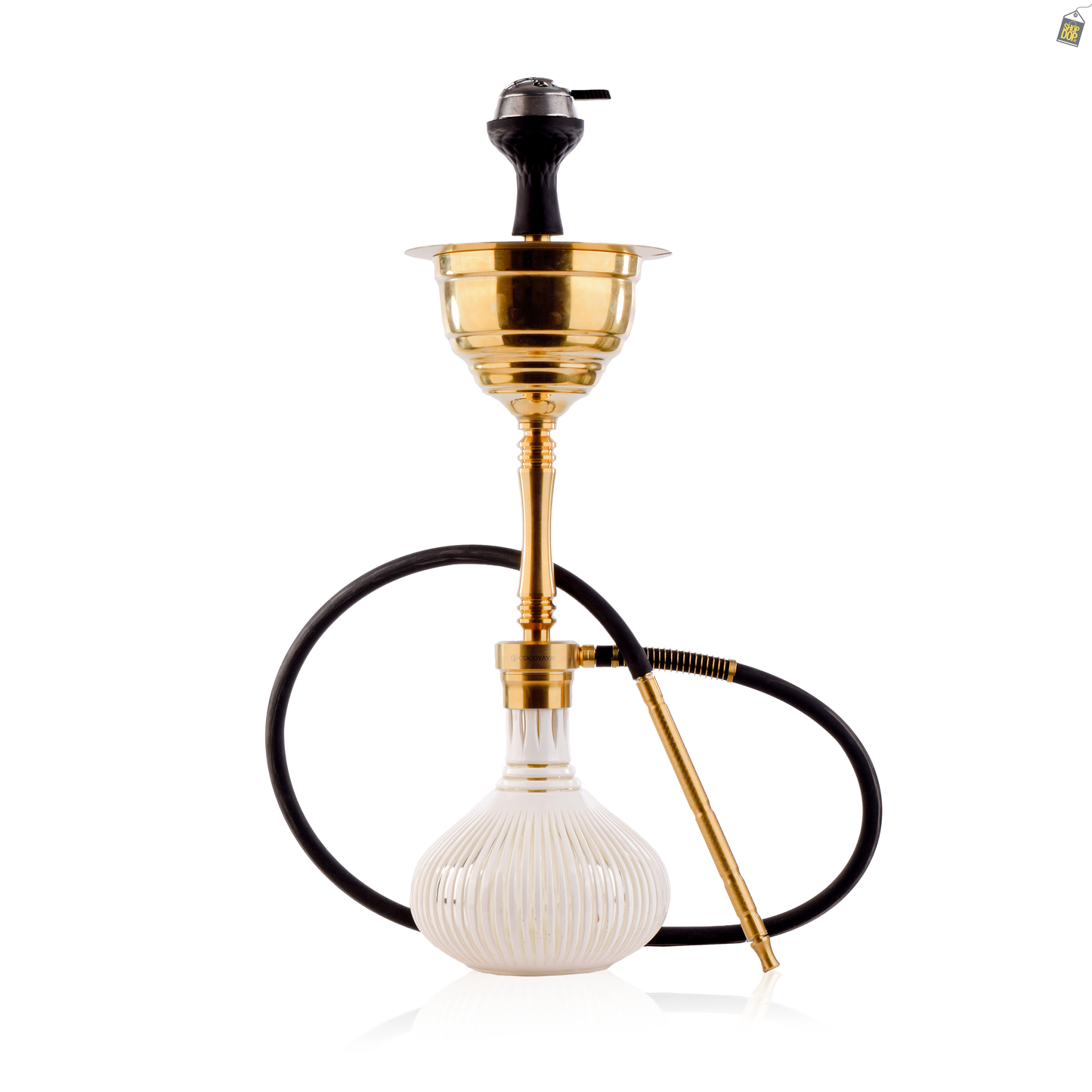 COCOYAYA Yara Hookah - Gold Stem / White Base