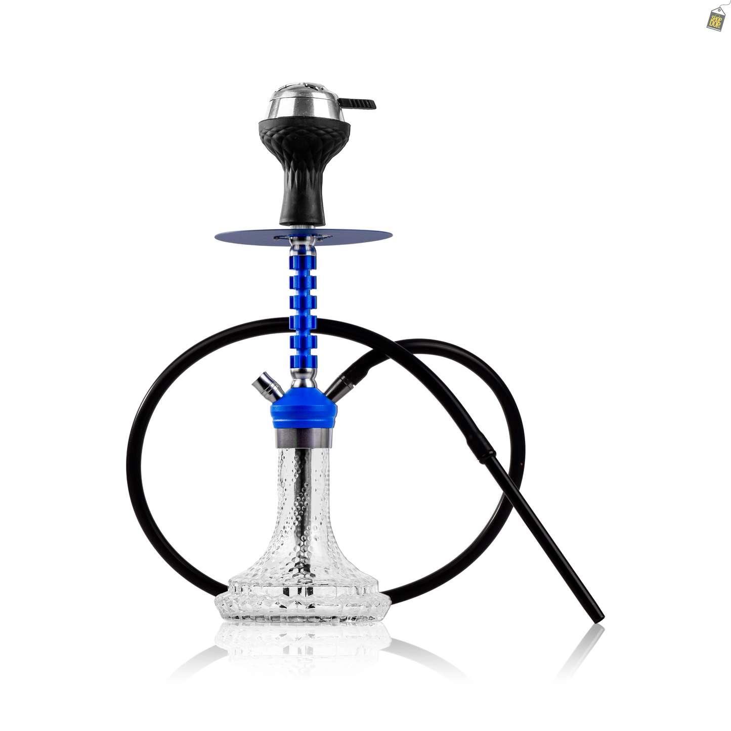 Garry X Hookah with Bag - Blue Stem / Bubble Base