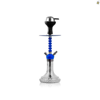 Garry X Hookah with Bag - Blue Stem / Bubble Base