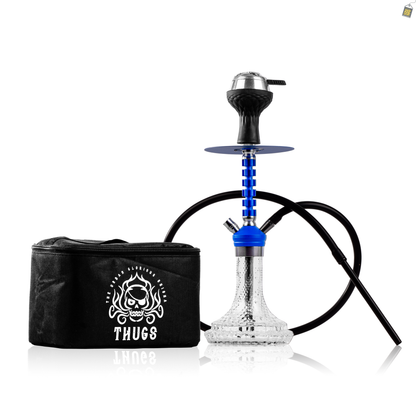 Garry X Hookah with Bag - Blue Stem / Bubble Base