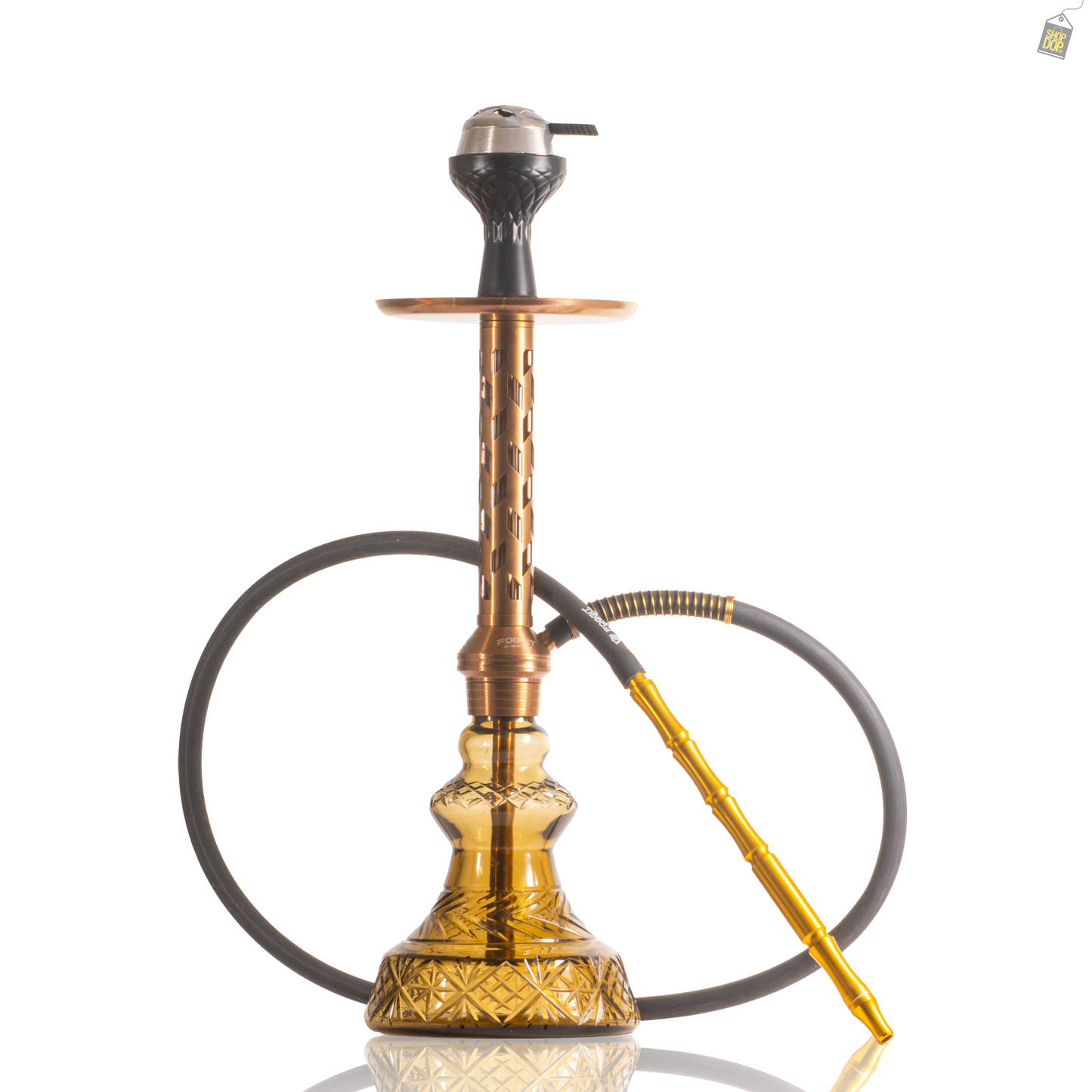 Alexander Gem Hookah with Bag - Bronze Stem / Grey Carafe Base
