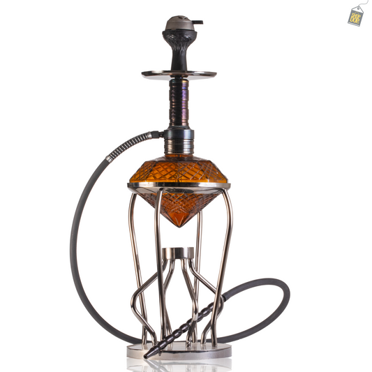 Gemstone Hookah - Black Stem (Amber Base)