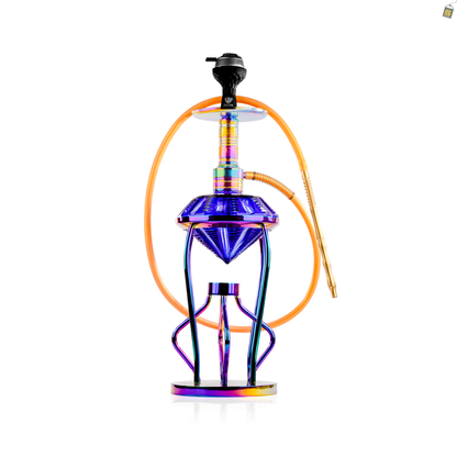Gemstone Hookah - Rainbow Stem (Blue Base)