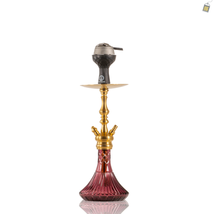 COCOYAYA Simba Hookah with Bag - Gold Stem / Purple Base