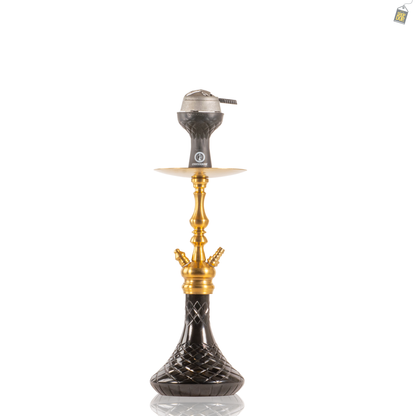 COCOYAYA Simba Hookah with Bag - Gold Stem / Black Base