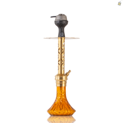 COCOYAYA Valeria Gem Hookah with Bag - Gold Stem / Amber Base