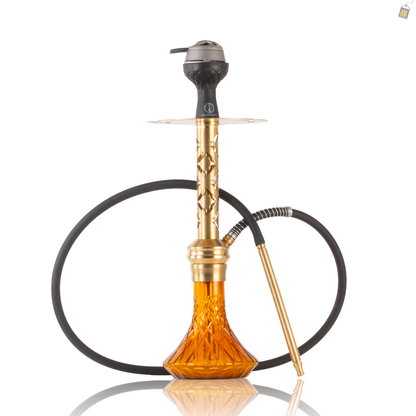 COCOYAYA Valeria Gem Hookah with Bag - Gold Stem / Amber Base