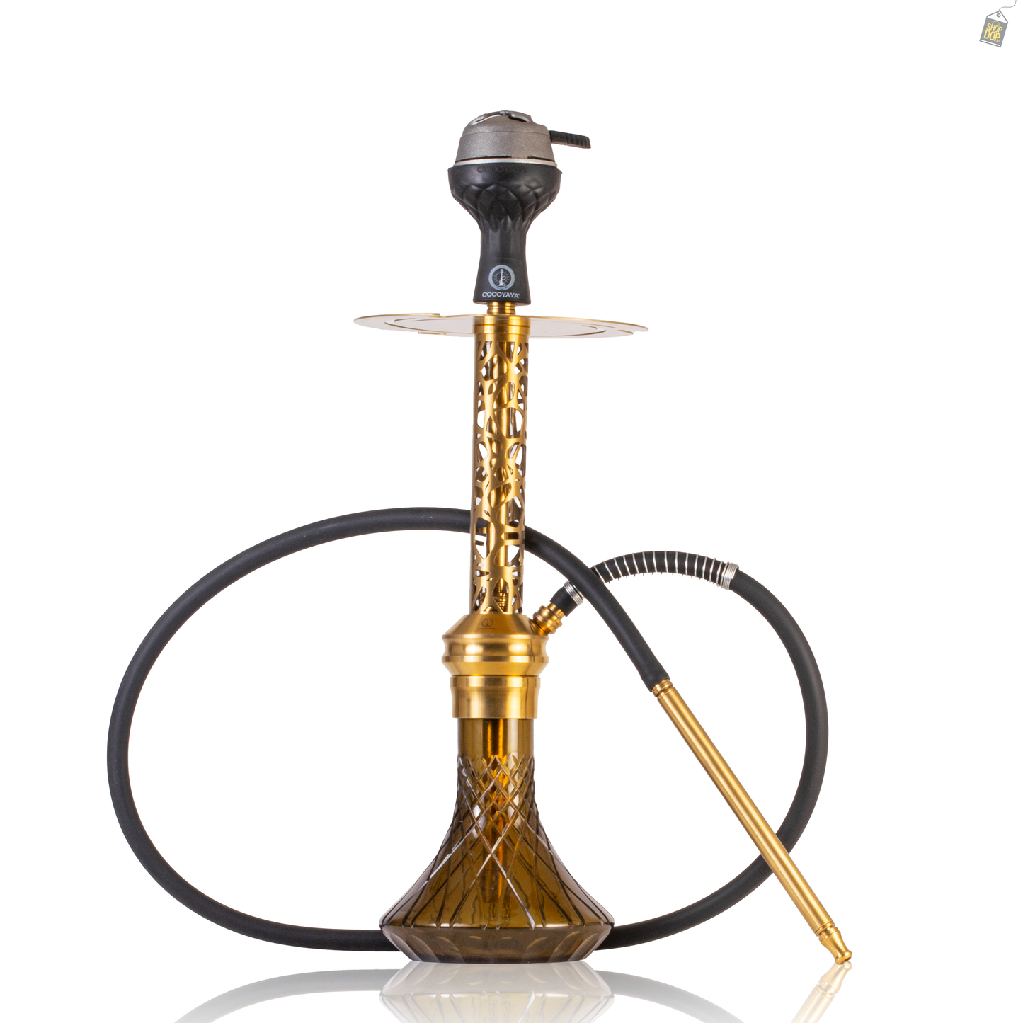 COCOYAYA Valeria Mesh Hookah with Bag - Gold Stem / Brown Base