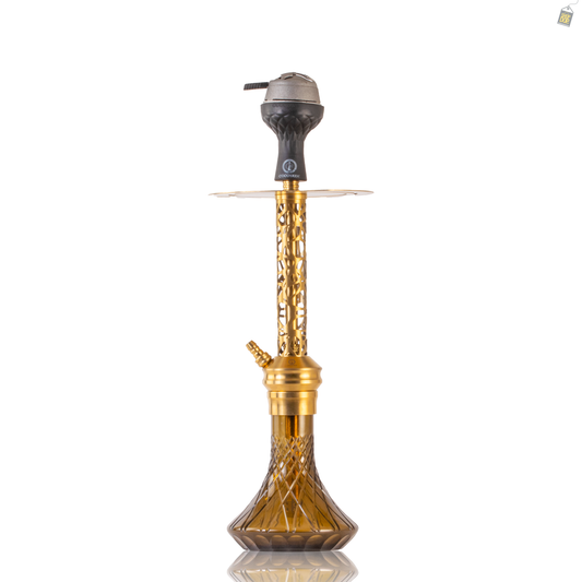 COCOYAYA Valeria Mesh Hookah with Bag - Gold Stem / Brown Base